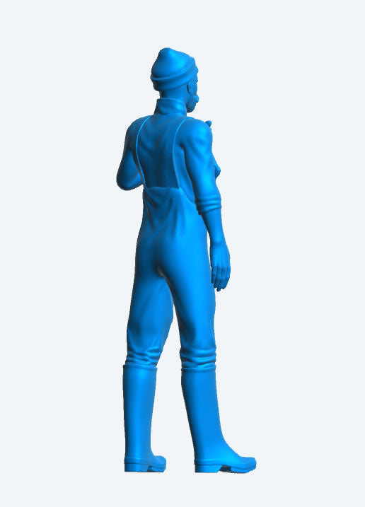 Crew Fisherman Holding Fish Model Figure TG81