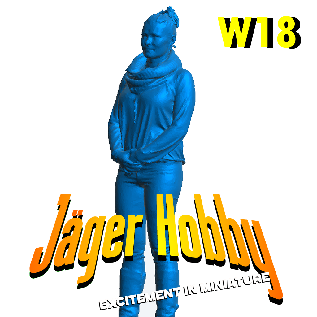 Jager Hobby W18 – 1/18 Diecast Diorama Figure Woman in Sweater and Scarf