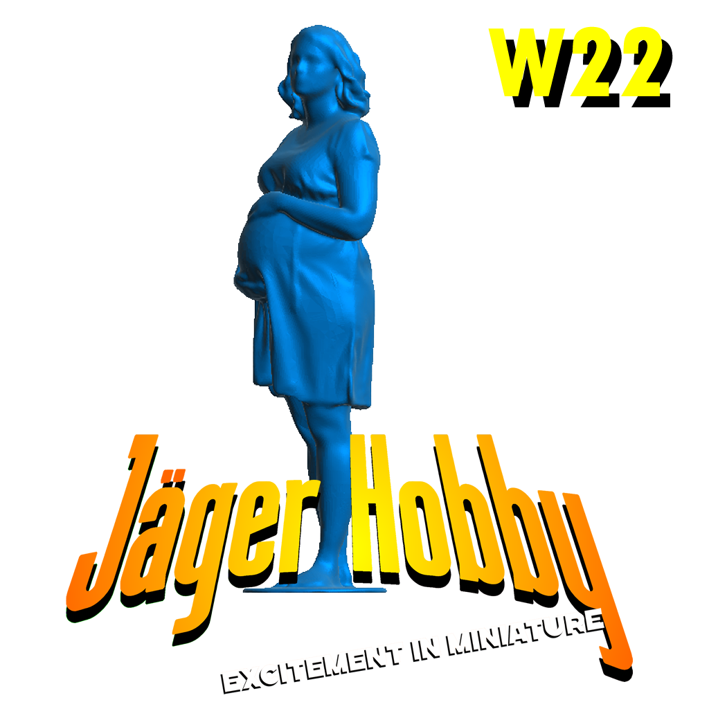 W22 – Scale Model Figure Pregnant Woman Holding Baby Bump Multiple Scales