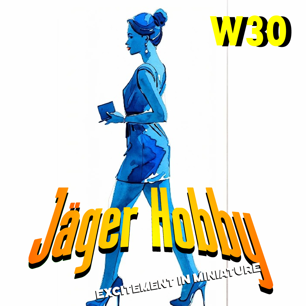 Jager Hobby W30 – 1/48 Scale Model Figure Woman in Slender Dress with Purse Multiple Scales Available