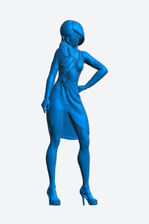 W42 – Slender Supermodel in Red Carpet Dress | Multi-Scale Female Figure for Dioramas, RC Displays, and Model Scenes