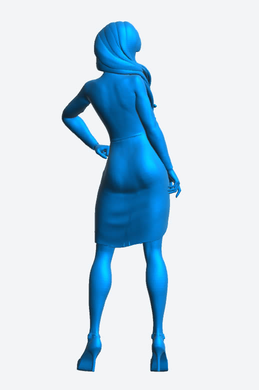 W42 – Slender Supermodel in Red Carpet Dress | Multi-Scale Female Figure for Dioramas, RC Displays, and Model Scenes