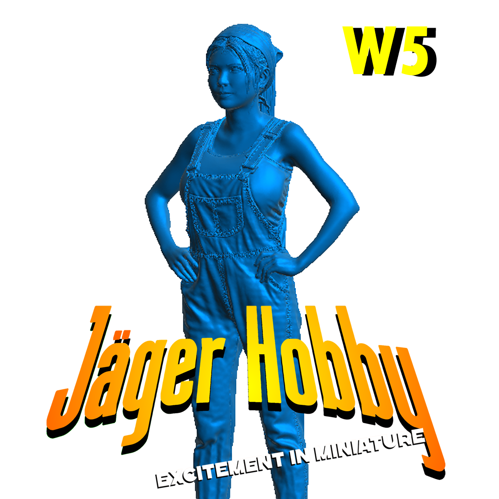 Jager Hobby W5 Woman Figure – Casual and Confident in Denim Overalls
