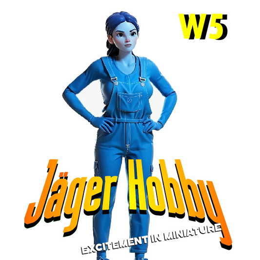 Jager Hobby W5 Woman Figure – Casual and Confident in Denim Overalls