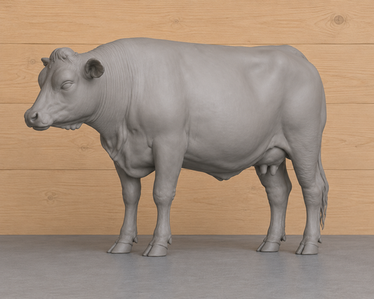 L45D Red Poll Cow – Pose D – Unpainted Scale Model Heritage Cattle