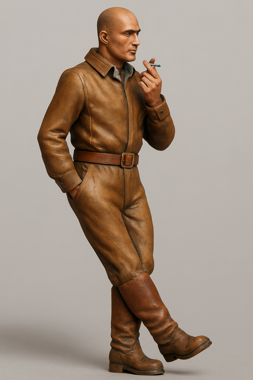 M24 Scale model Edwardian Man Leaning Against a Wall – Smoking