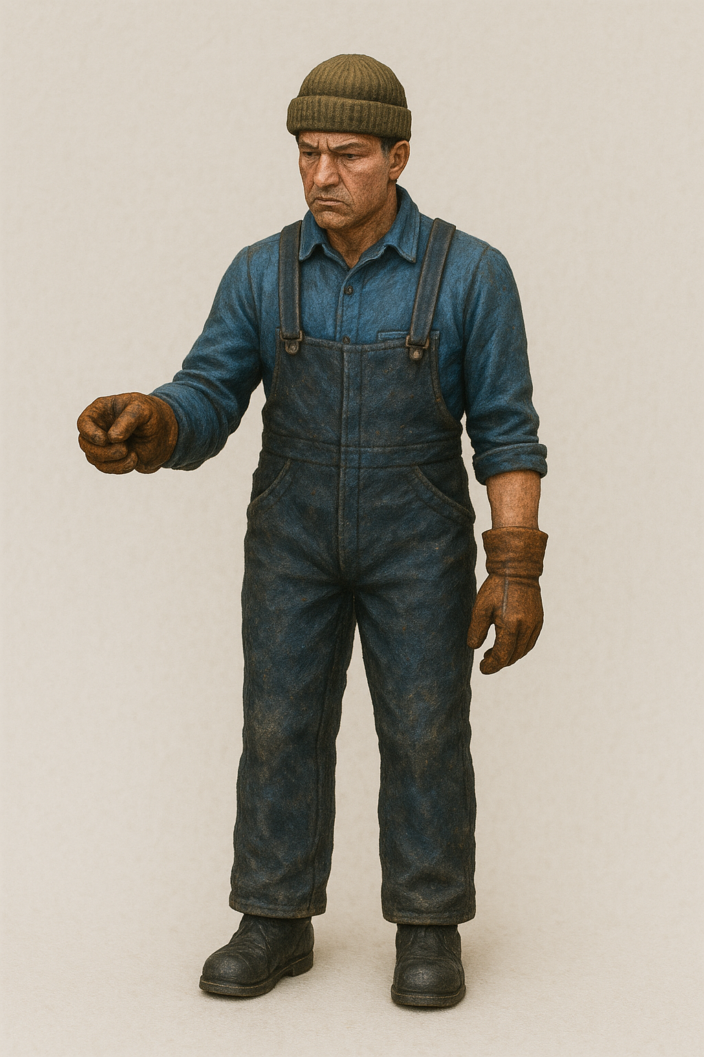 TG27B – Scale Model Fisherman Figure Unpainted Vintage Sail Fishing Boat Crew