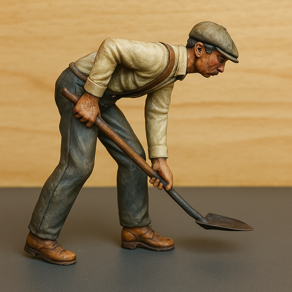 TG37 – Scale Model Ship Steam Era Worker Figure Unpainted
