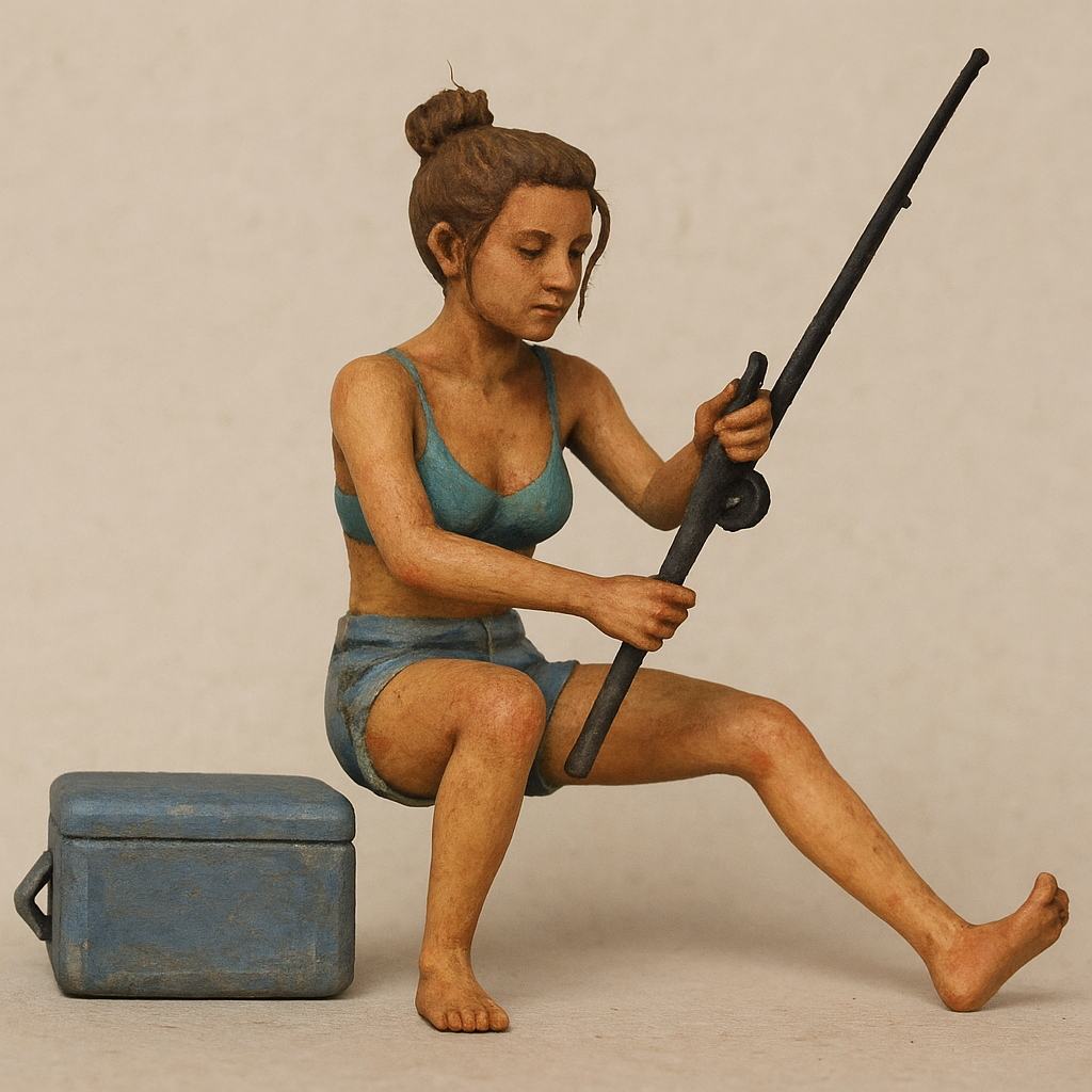 Fairey Huntsman Model Boat Crew figure Woman TG89