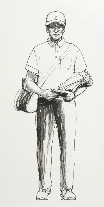 M89 Modern Postman with Mail Bag Unpainted Scale Model Figure