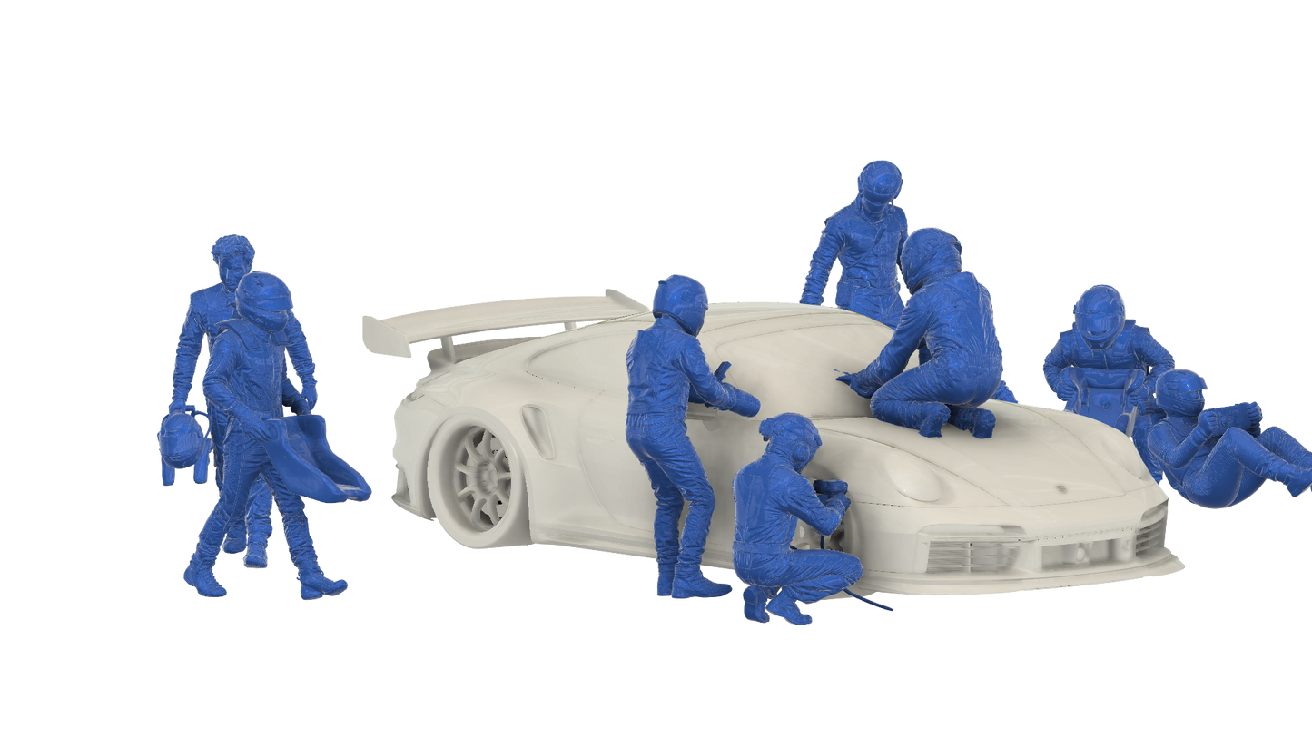 C35 WEC GT Pit Crew – Wheel Gun Technician Kneeling Pose Unpainted