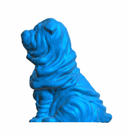 A100 Shar Pei Dog Seated – Unpainted Scale Model