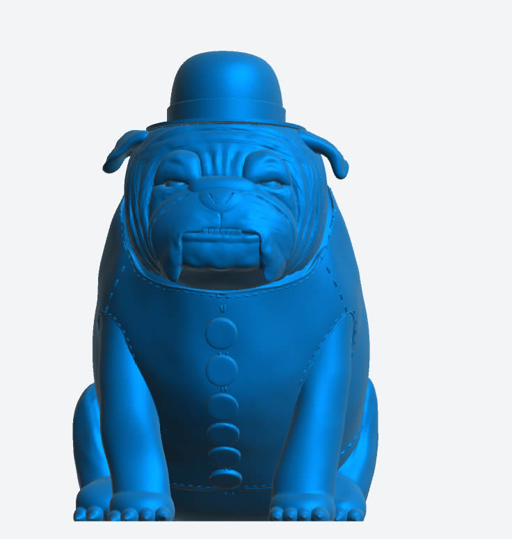 A85 Scale Model Winston – The Commanding English Bulldog in Waistcoat and Bowler Hat