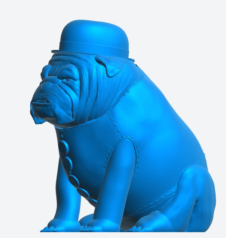 A85 Scale Model Winston – The Commanding English Bulldog in Waistcoat and Bowler Hat