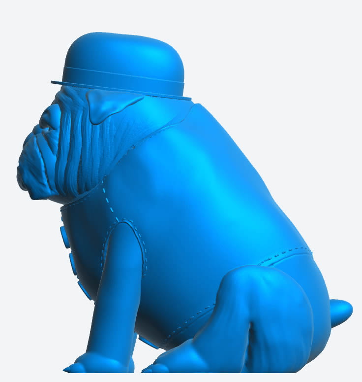 A85 Scale Model Winston – The Commanding English Bulldog in Waistcoat and Bowler Hat