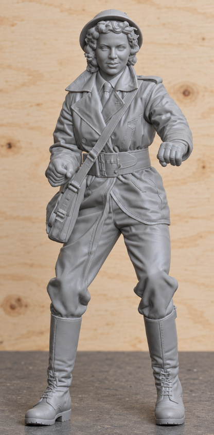 B31 Female Dispatch Rider Figure | Unpainted 1:9 Scale for Italeri Triumph 3HW Displays