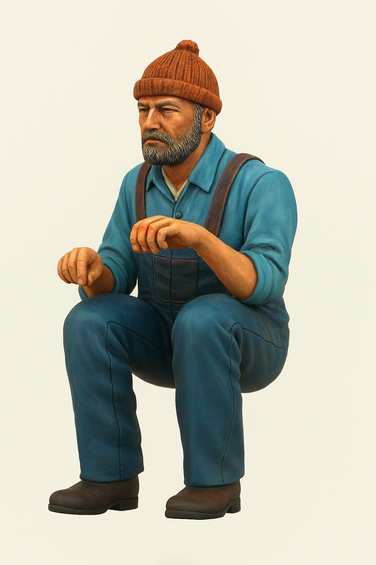 TG25E Seated Fisherman – Scale Model Crew Figure