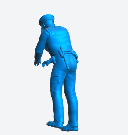 EMS1 European Police Officer – Unpainted Scale Model Figure (Multi-Scale)