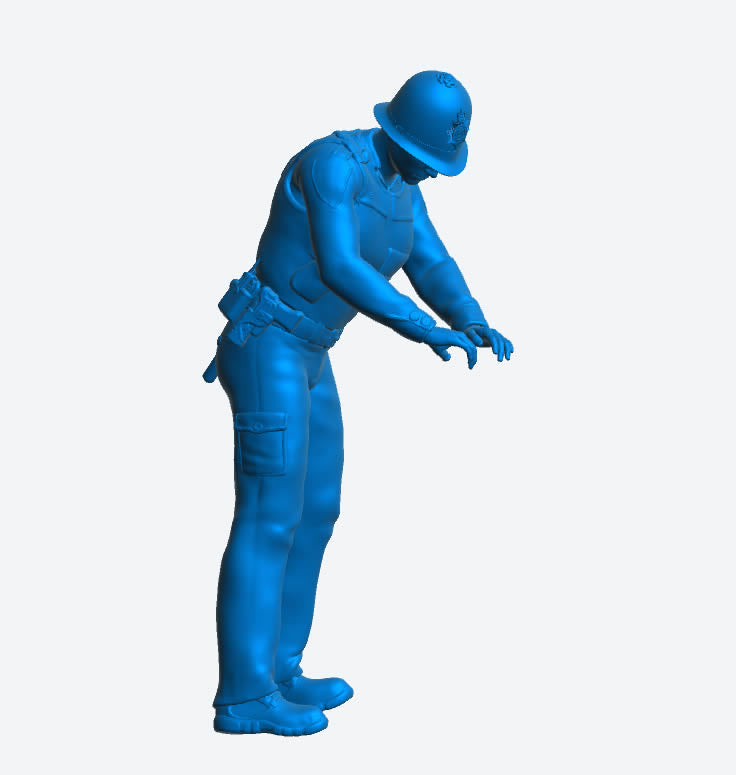 EMS1B UK Police Officer – Unpainted Scale Model Figure (Multi-Scale)