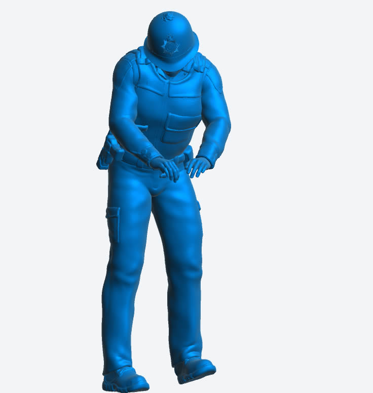 EMS1B UK Police Officer – Unpainted Scale Model Figure (Multi-Scale)