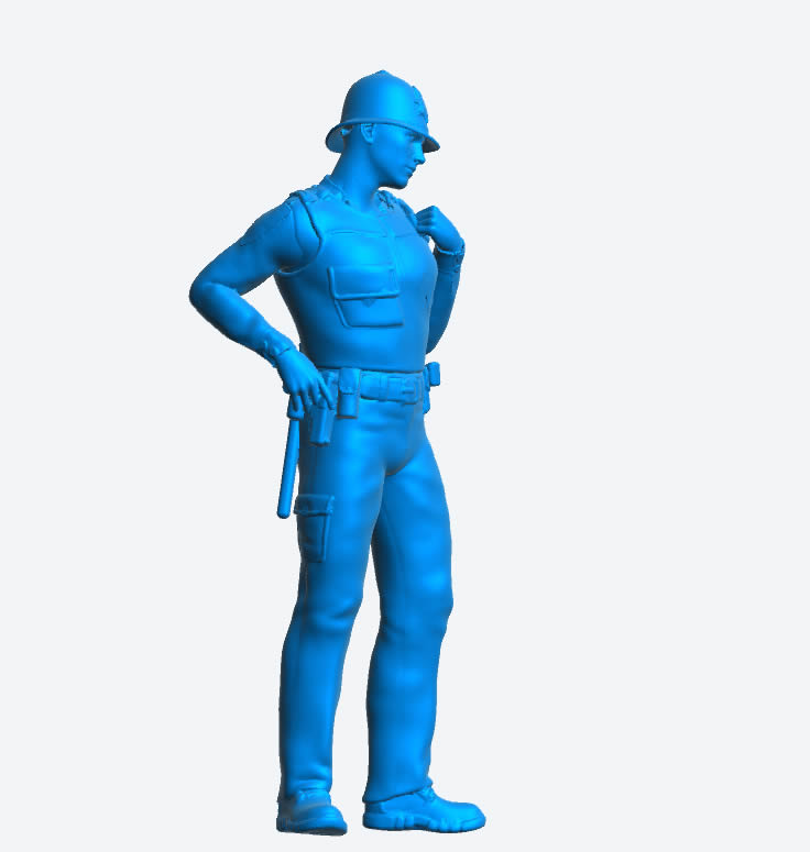 EMS2C – Scale Model British Police Officer Using Radio