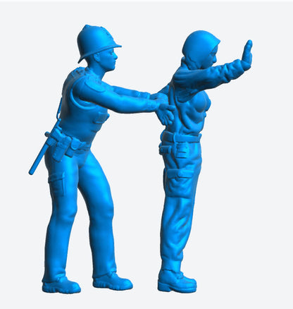 EMS3B UK Police Arrest Scene – Unpainted Two-Figure Set (Multi-Scale)