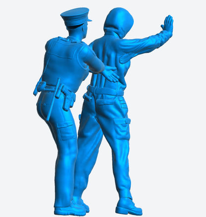 EMS3 European Police Arrest Scene – Unpainted Two-Figure Set (Multi-Scale)