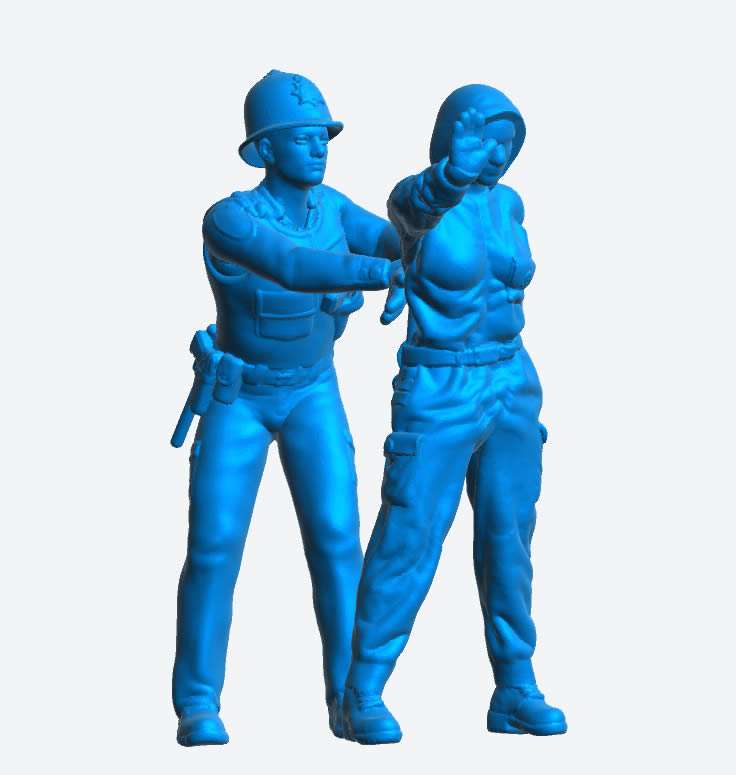 EMS3B UK Police Arrest Scene – Unpainted Two-Figure Set (Multi-Scale)