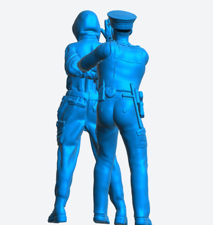 EMS3 European Police Arrest Scene – Unpainted Two-Figure Set (Multi-Scale)