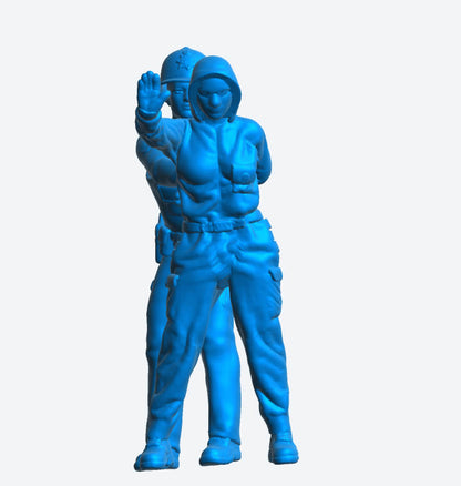 EMS3B UK Police Arrest Scene – Unpainted Two-Figure Set (Multi-Scale)