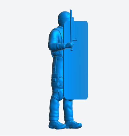 EMS6 – Riot Police Officer Scale Model Figure with Shield and Truncheon