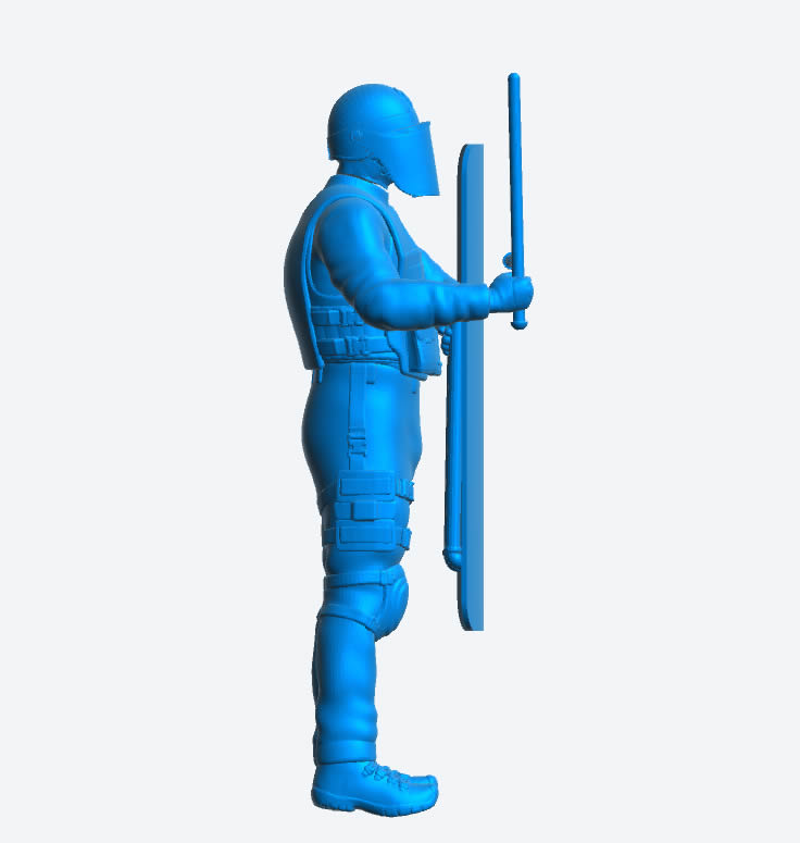 EMS6 – Riot Police Officer Scale Model Figure with Shield and Truncheon