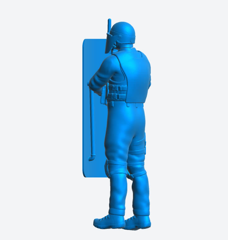 EMS6 – Riot Police Officer Scale Model Figure with Shield and Truncheon