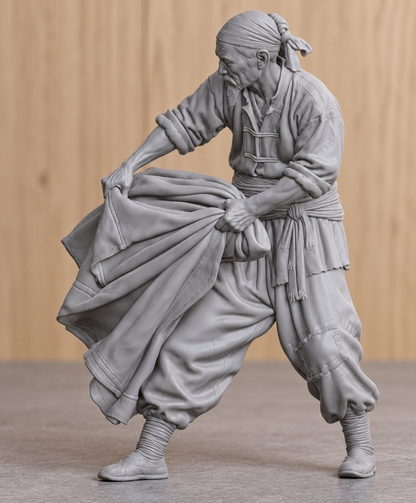 JK2 Male Chinese Fishing Junk Crew Figure – Unpainted, Multi-Scale