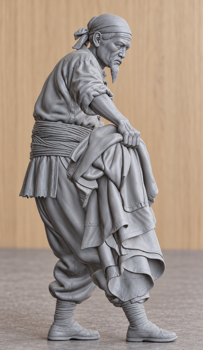 JK2 Male Chinese Fishing Junk Crew Figure – Unpainted, Multi-Scale
