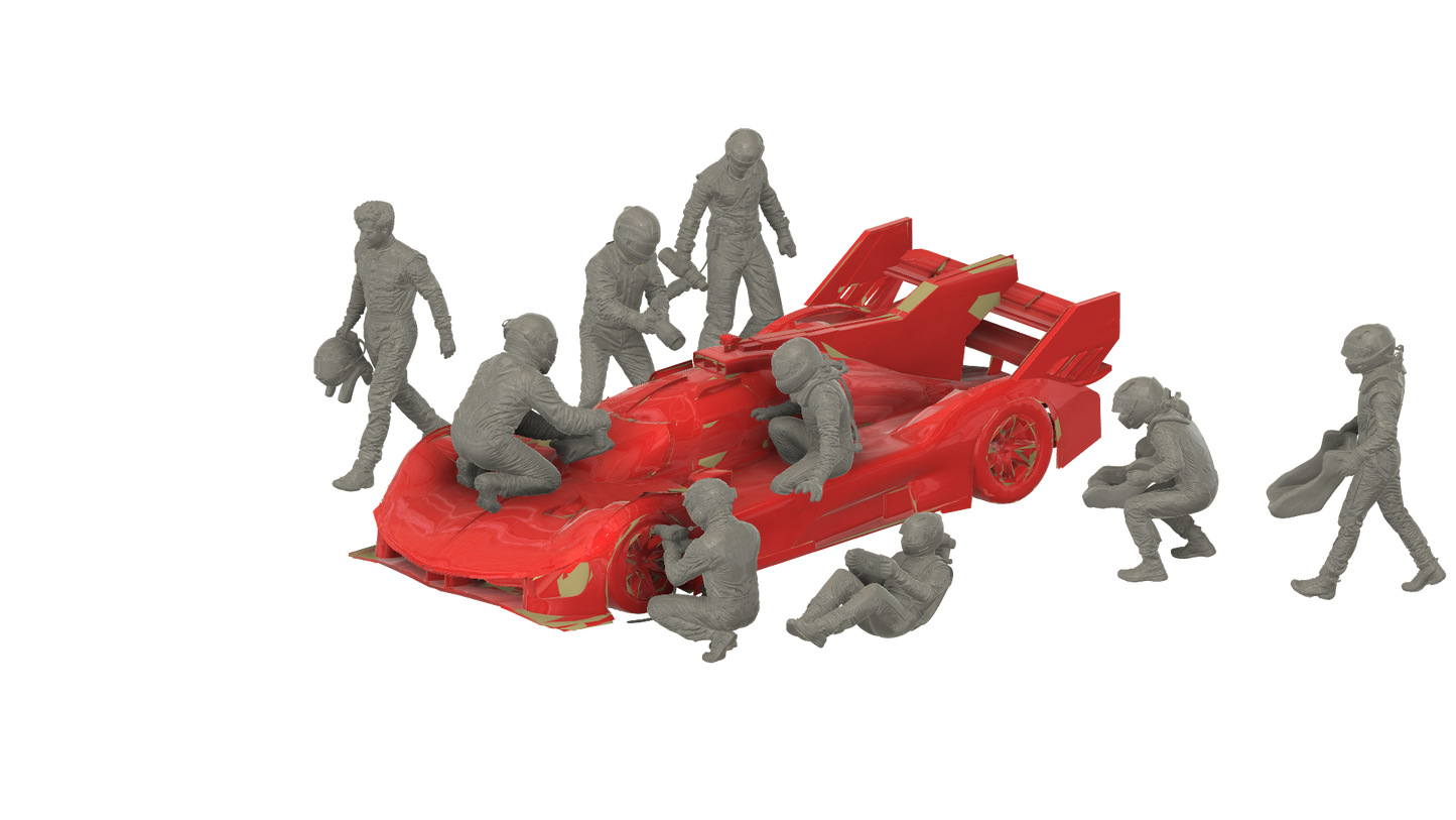 C35 WEC GT Pit Crew – Wheel Gun Technician Kneeling Pose Unpainted