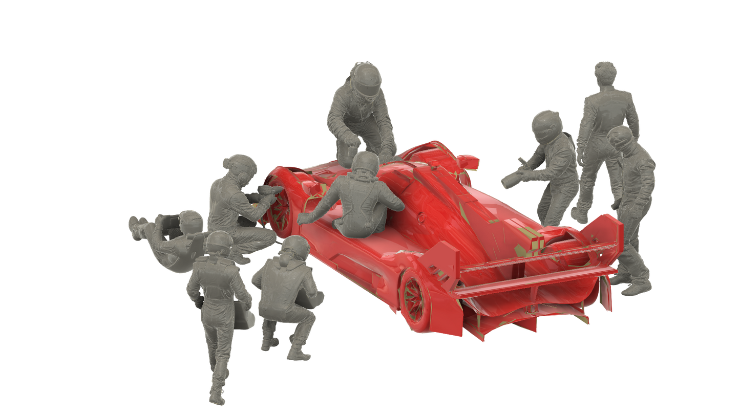 C31 WEC GT Race Driver – Helmet Carry Pose Unpainted