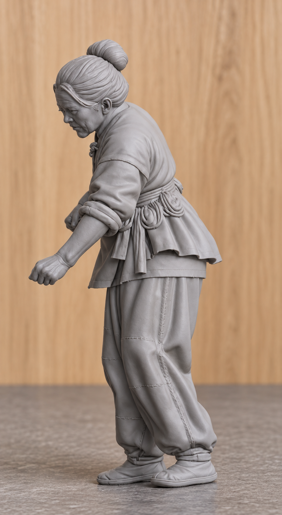 JK1 Female Chinese Fishing Junk Crew Figure – Unpainted Scale Model Ship Crew
