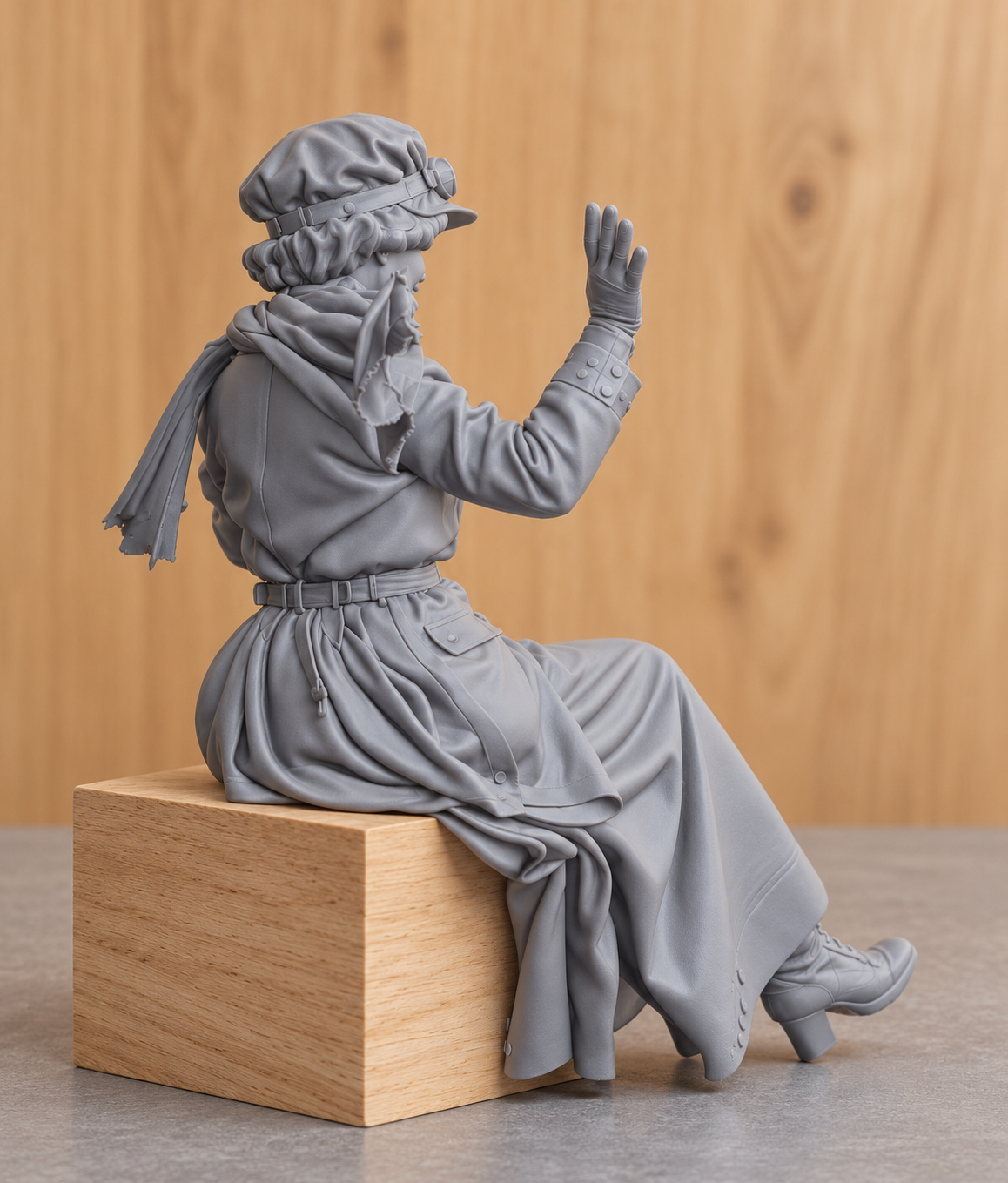 C68 Edwardian Female Driver Figure – Unpainted, Multi-Scale 1/96 to 1/8 Mamod SA1 Roadster