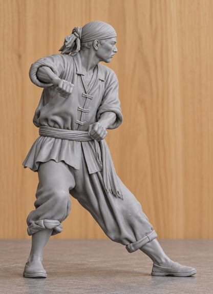 JK4 Male Chinese Fishing Junk Crew Figure – Unpainted, Multi-Scale 1/96 to 1/8