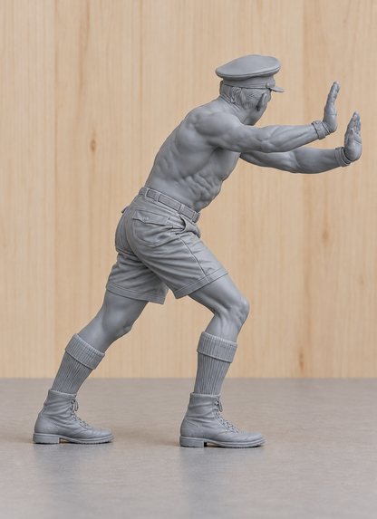 SM29 – Ice Cold in Alex RSM Tom Pugh Pushing “Katy” Unpainted Multi-Scale Model Figure