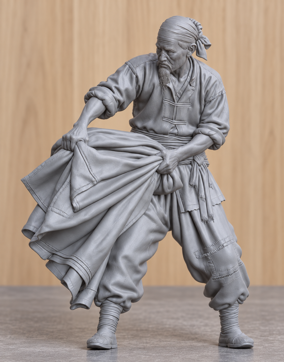 JK2 Male Chinese Fishing Junk Crew Figure – Unpainted, Multi-Scale