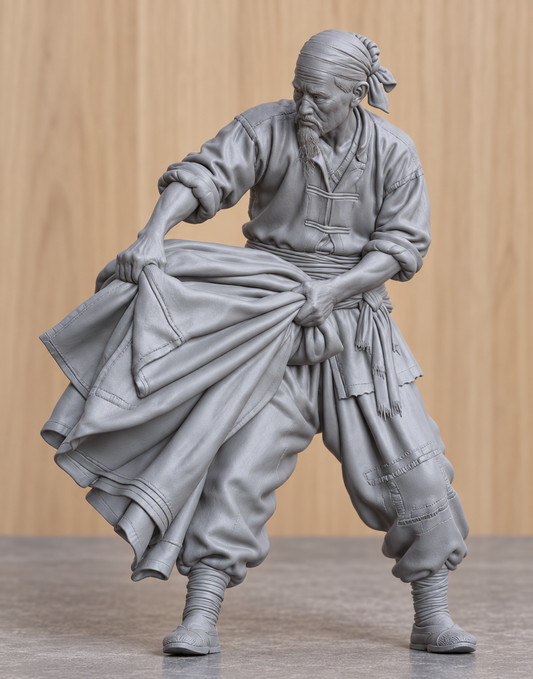 JK2 Male Chinese Fishing Junk Crew Figure – Unpainted, Multi-Scale