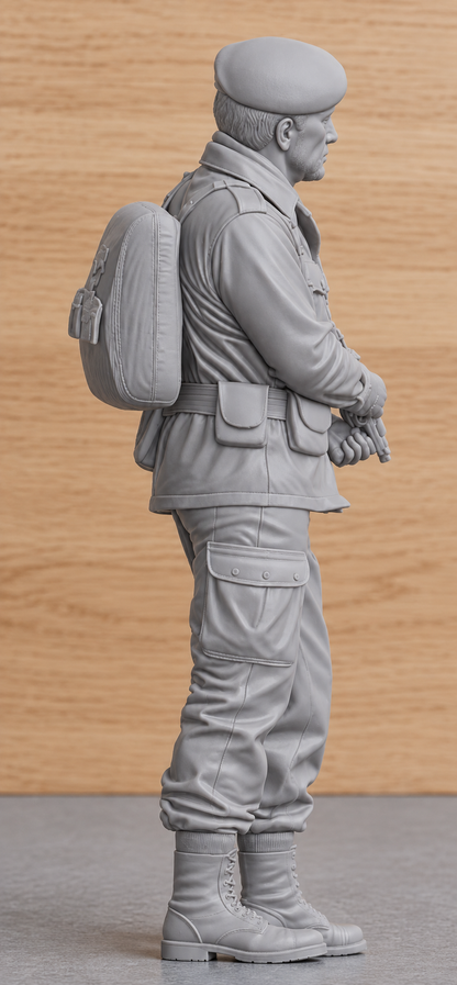 SWG1 Colonel Faulkner Standing with Uzi – The Wild Geese Inspired Unpainted Figure