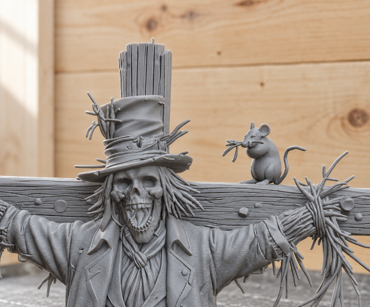 K3 – NEVER GIVE UP Undead Scarecrow – Unpainted Multi-Scale Resin Figure