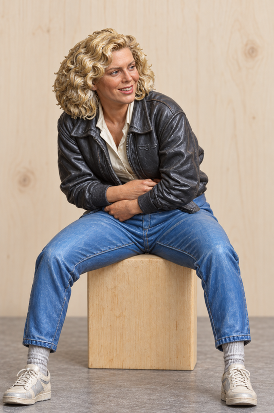 N52 – Top Gun Charlie Blackwood – Seated Motorcycle Figure Unpainted Multi-Scale Model Figure