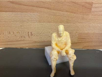 Seated fisherman figure for modern fishing boats, trawlers & RC models TG47