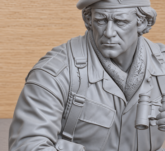 SWG6 Janders Kneeling with Binoculars & Uzi – Richard Harris – The Wild Geese Figure
