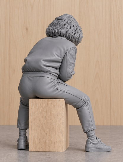 N52 – Top Gun Charlie Blackwood – Seated Motorcycle Figure Unpainted Multi-Scale Model Figure