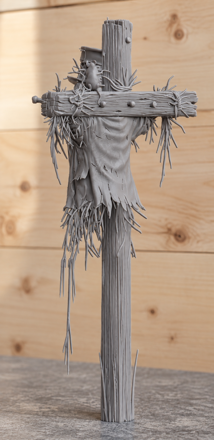 K3 – NEVER GIVE UP Undead Scarecrow – Unpainted Multi-Scale Resin Figure